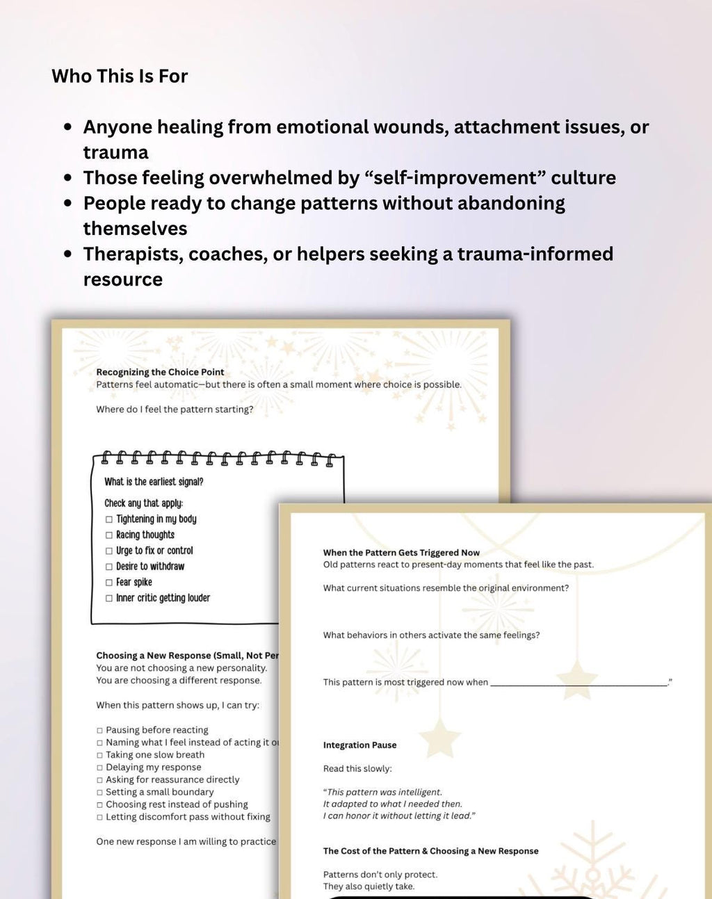 Pattern Interrupt Trauma-Informed Workbook for Emotional Regulation & Healing Reset for the New Year