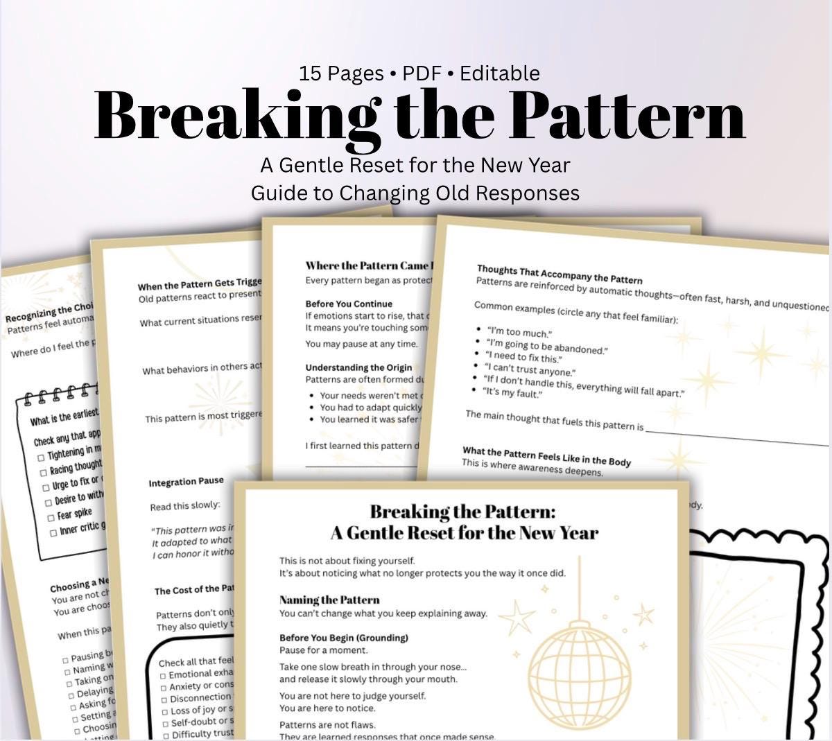Pattern Interrupt Trauma-Informed Workbook for Emotional Regulation & Healing Reset for the New Year