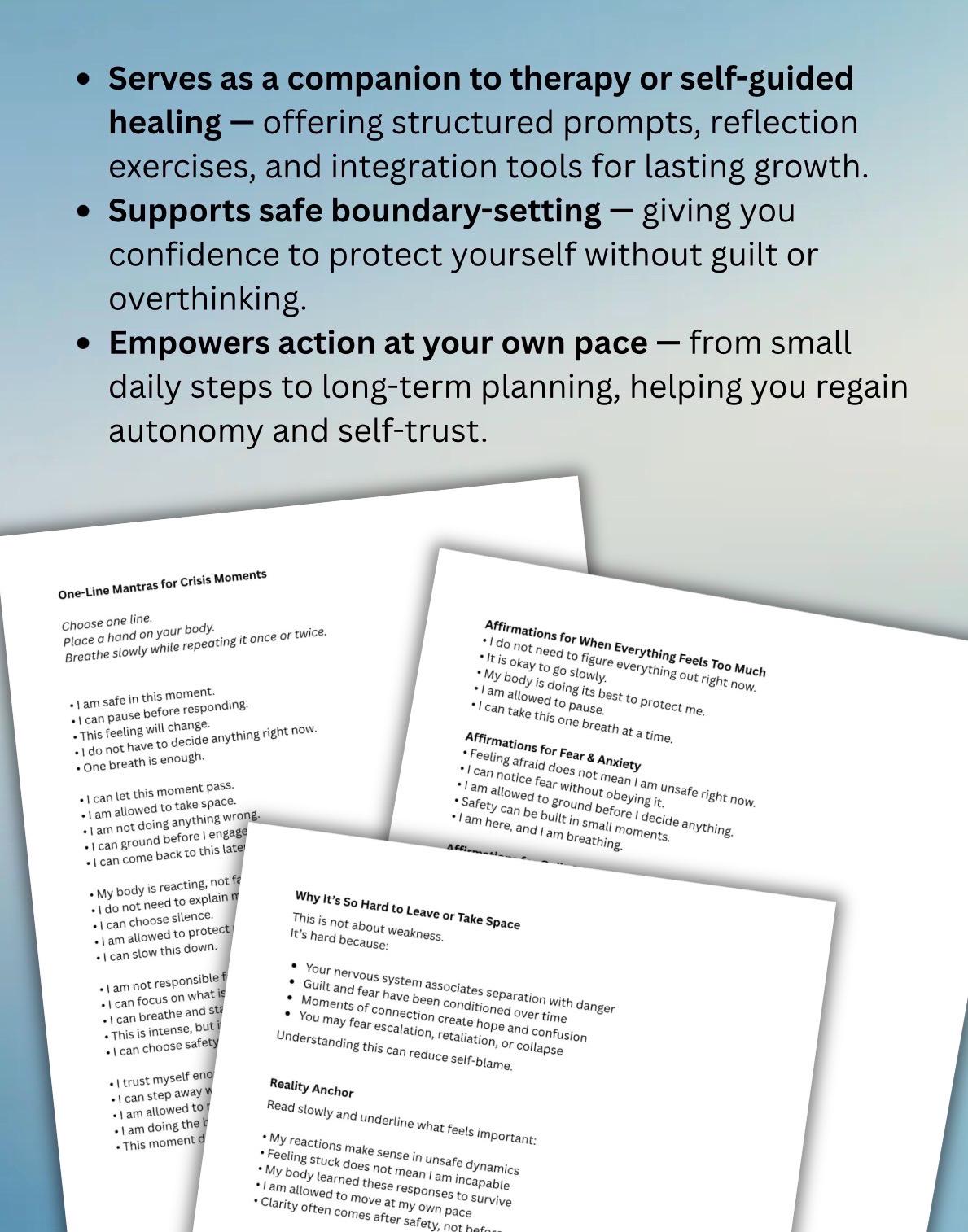 Separation Abuse Worksheet Emotional Healing, Boundary Setting & Coping Workbook Domestic Abusive Relationship Emotional Abuse Recovery