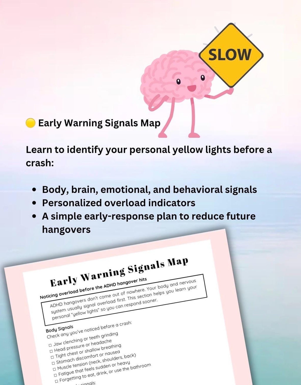 ADHD Hangover Recovery Worksheet Overstimulation & Burnout Support Nervous System Reset Digital Download