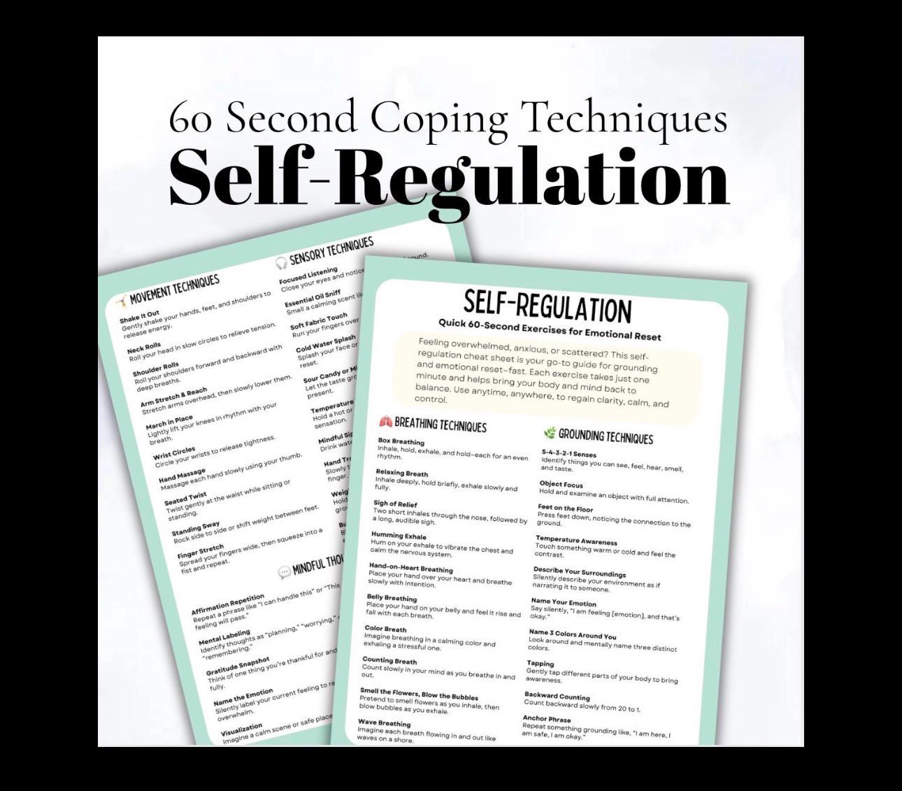 Anxiety Relief Cheat Sheet: 60-Second Grounding Exercises (PDF Downloadable Worksheet