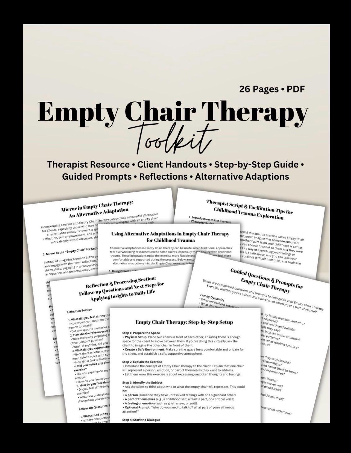 Empty Chair Therapy Toolkit: Guided Prompts & Exercises (PDF)