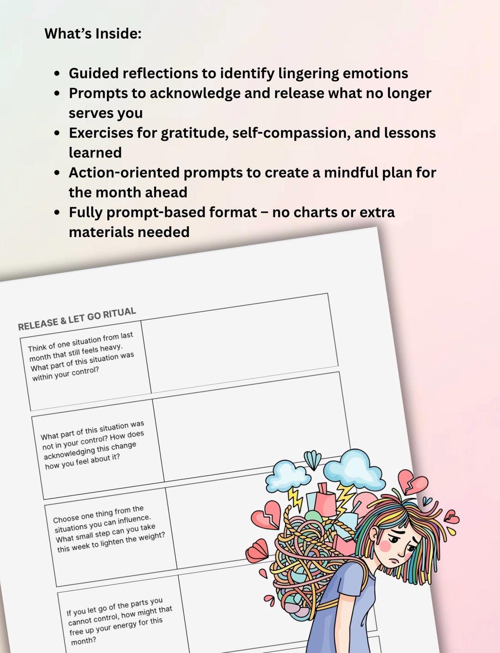 Emotional Detox Worksheet, Monthly Reset Journal (PDF)