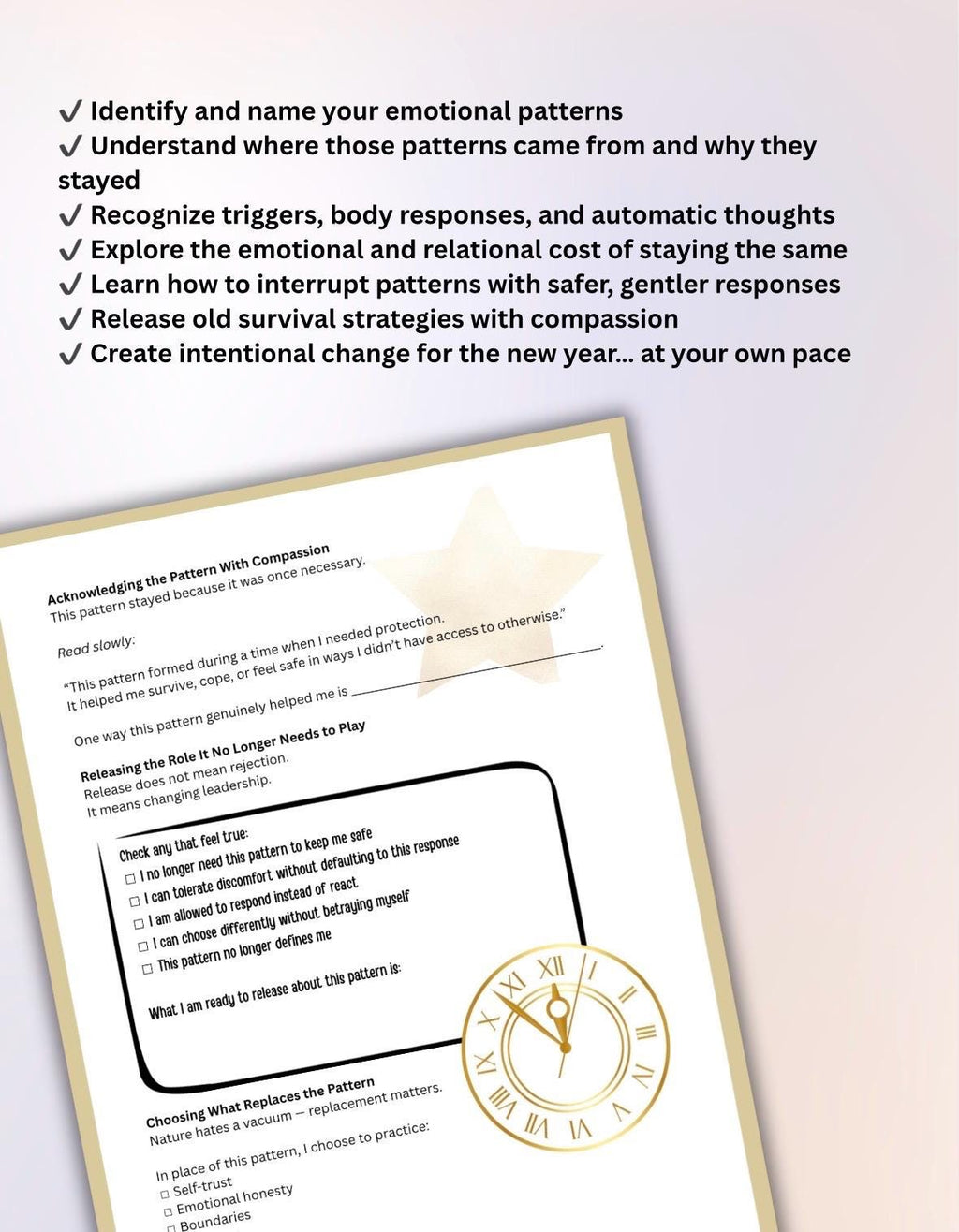 Pattern Interrupt Trauma-Informed Workbook for Emotional Regulation & Healing Reset for the New Year