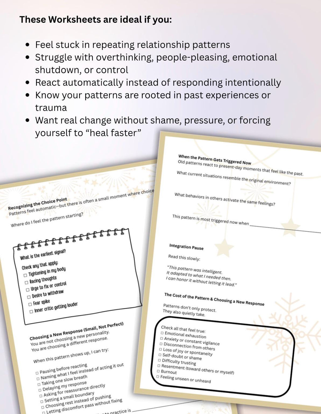 Pattern Interrupt Trauma-Informed Workbook for Emotional Regulation & Healing Reset for the New Year