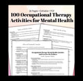 Occupational Therapy Wellness Toolkit 100 Activities for Mental Health Printable PDF Therapist Resource