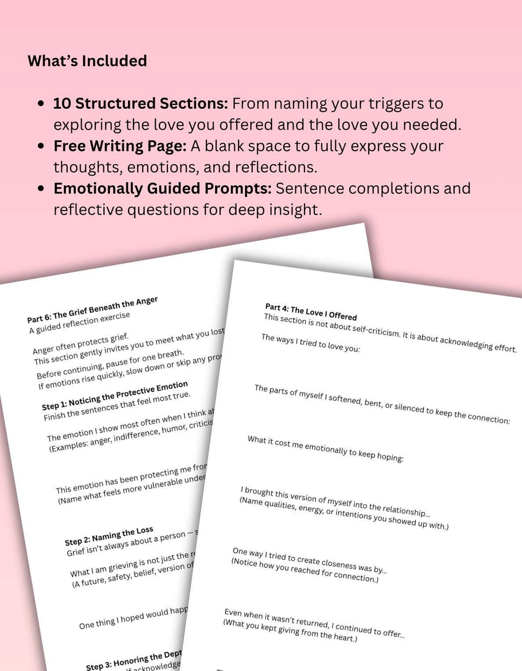 Valentine's Day Therapeutic Writing Worksheet, Heartbreak & Grief PDF Download, Editable 10 Pages