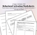 Behavioral Activation Worksheet Daily Mood & Activity Tracker for Therapy, Depression, Anxiety, Burnout Emotional Wellness