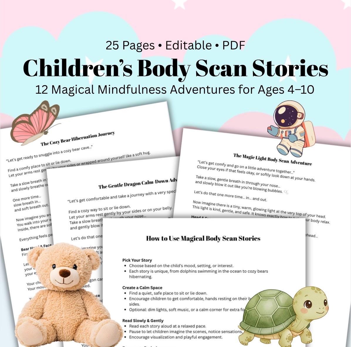 Guided Body Scan Stories for Kids: Mindfulness Adventures (Ages 4-10) (PDF, 25 Pages)