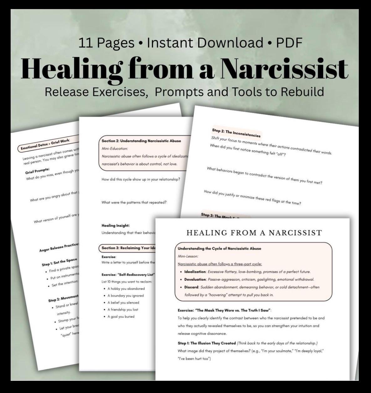 Healing from a Narcissist: A Guided Workbook for Reclaiming Your Self Narcissistic Abuse Worksheets Toxic Relationships