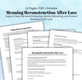 Meaning Reconstruction After Loss Workbook Grief Therapy Worksheet Narrative Therapy Tool Continuing Bonds Prolonged Grief Support