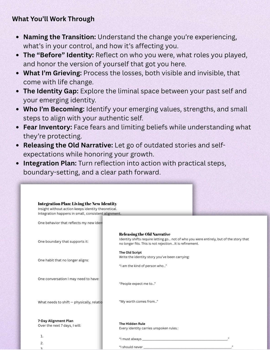 Identity Shift Workbook, Life Changes Journal, Self-Discovery (PDF Download)