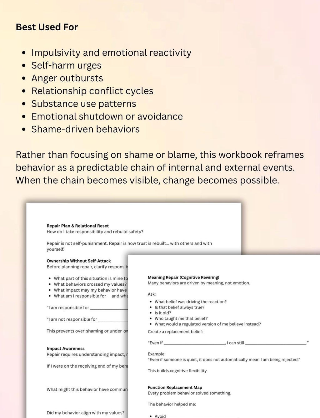 DBT Behavioral Chain Analysis Worksheet: Emotional Regulation Tools (PDF Download)