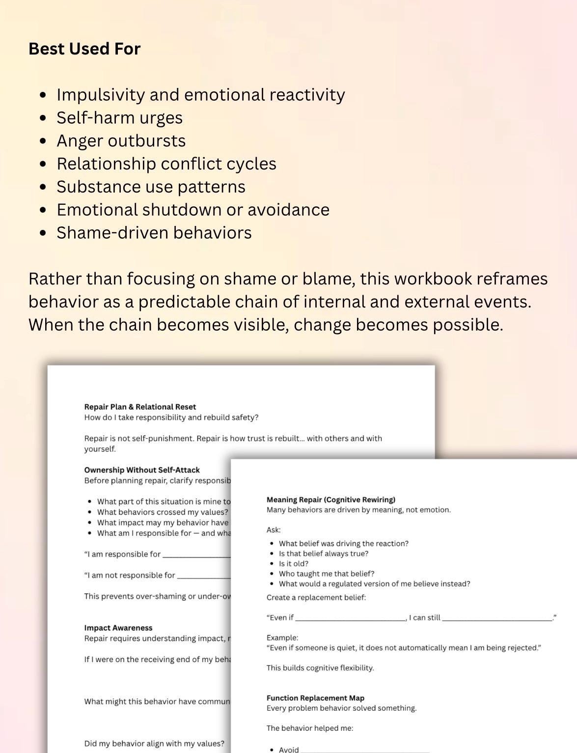 DBT Behavioral Chain Analysis Worksheet: Emotional Regulation Tools (PDF Download)