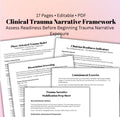Trauma Narrative Worksheet Therapist Tool Stabilization & Dissociation Screening Trauma Processing Therapy Resource
